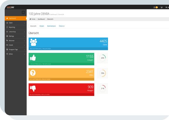 Darstellung der GuestHub Software