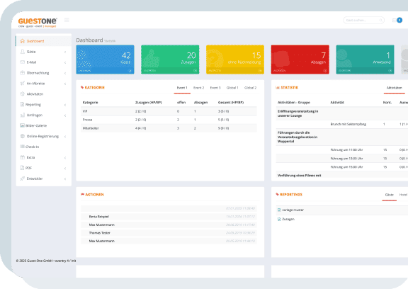 Darstellung der Eventry Software